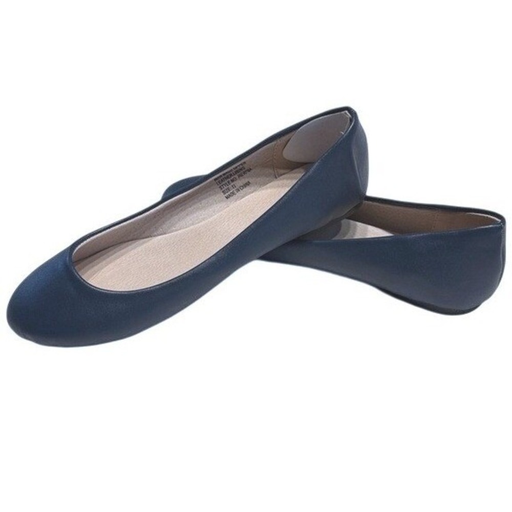 Alpine Swiss Pierina‎ Ballet Flats Navy Blue Women's Leather Lined Round Toe 11